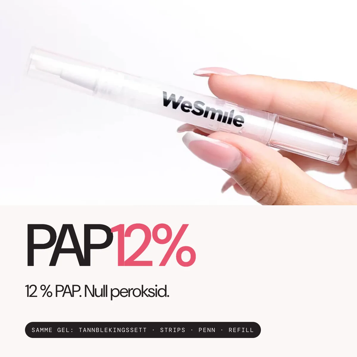 12 % PAP. Null peroksid. Samme oppgitte dose som i den første kuren din